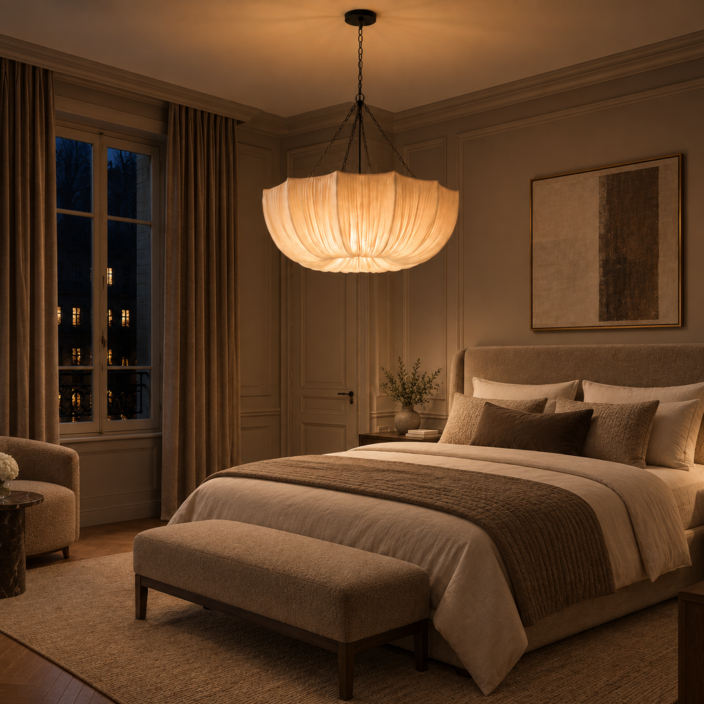 Pleated Fabric Petal Chandelier