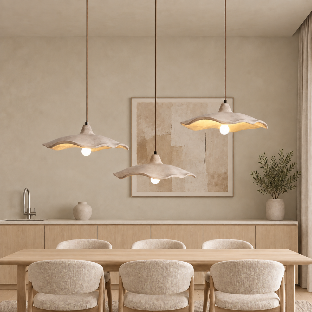 Scalloped Bell Pendant Light