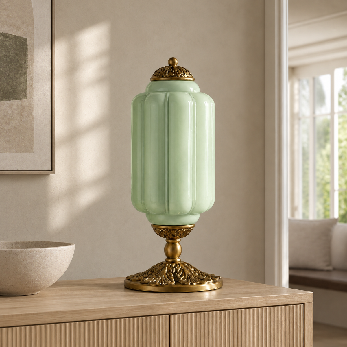 Textured Glass Table Lamp