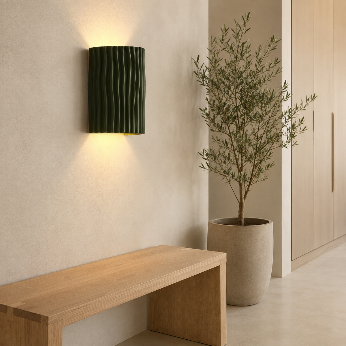 Fluted Resin Wall Sconce