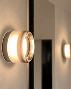 Ribbed Round Flush Wall Sconce