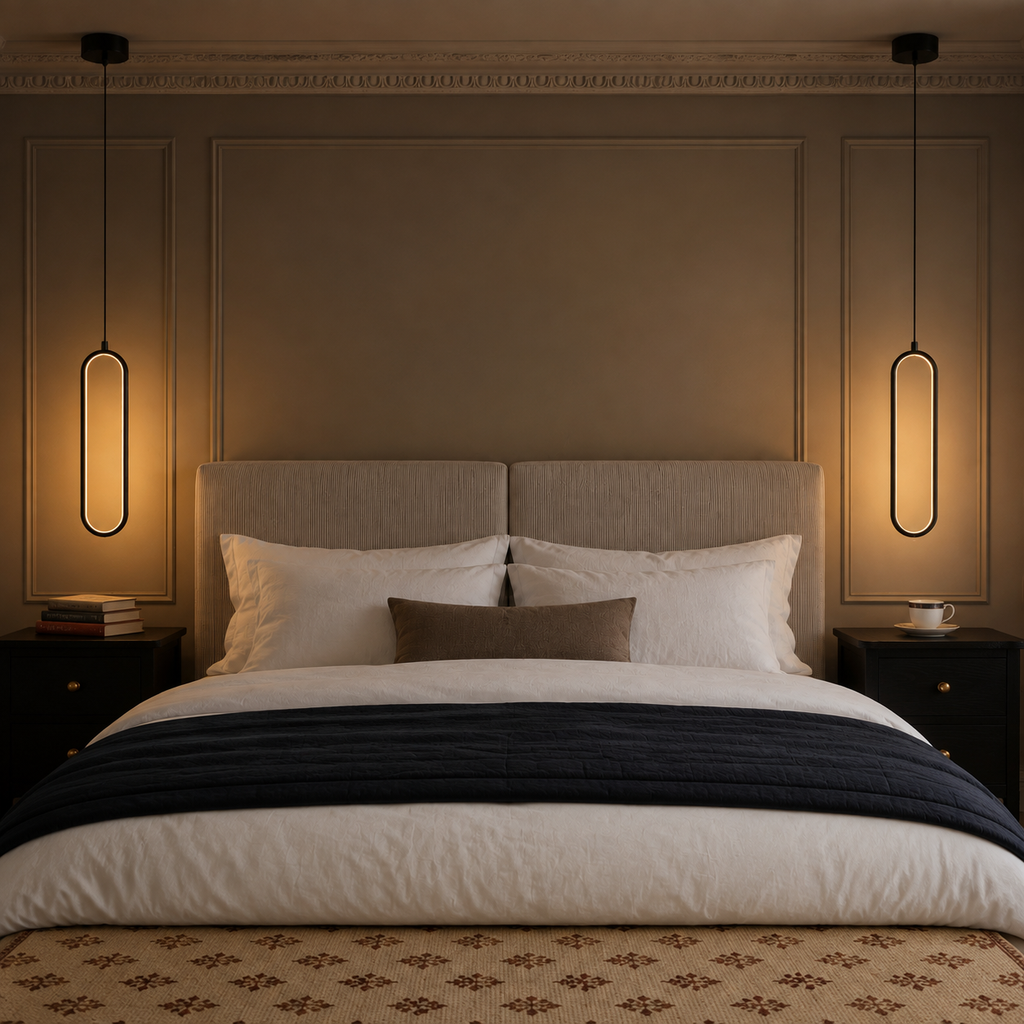Slim Oval Halo Pendant Light