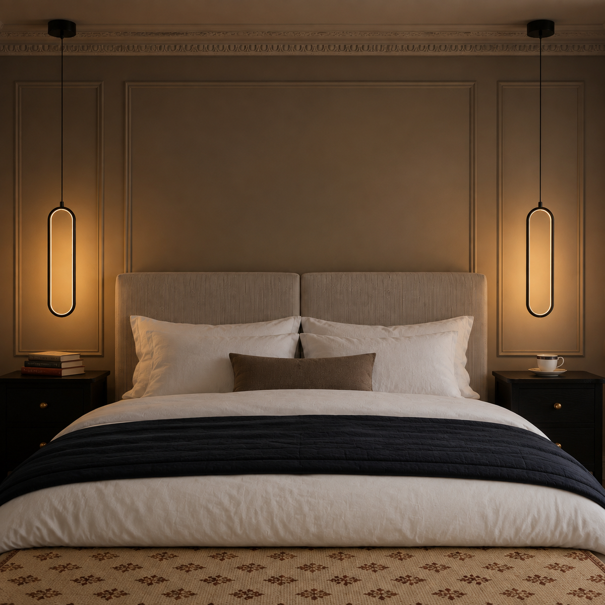 Slim Oval Halo Pendant Light