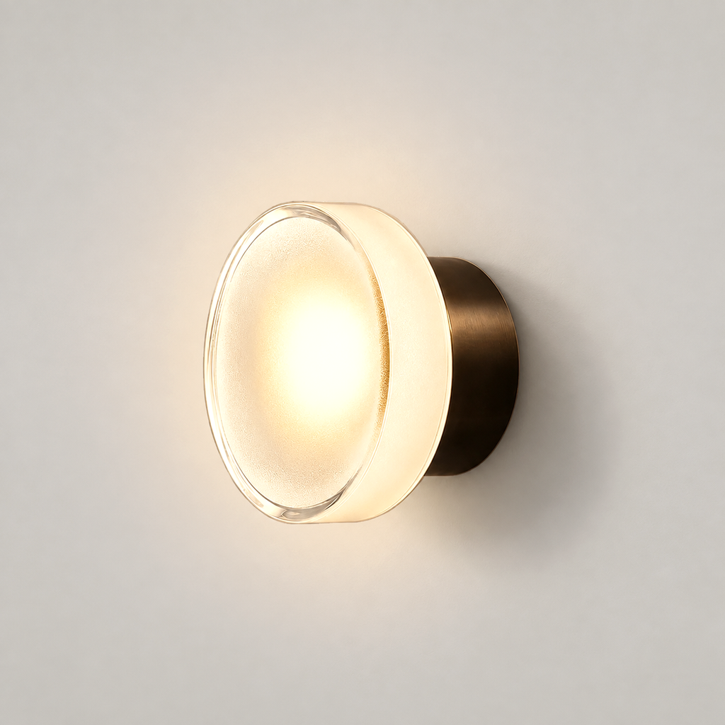 Ribbed Round Flush Wall Sconce