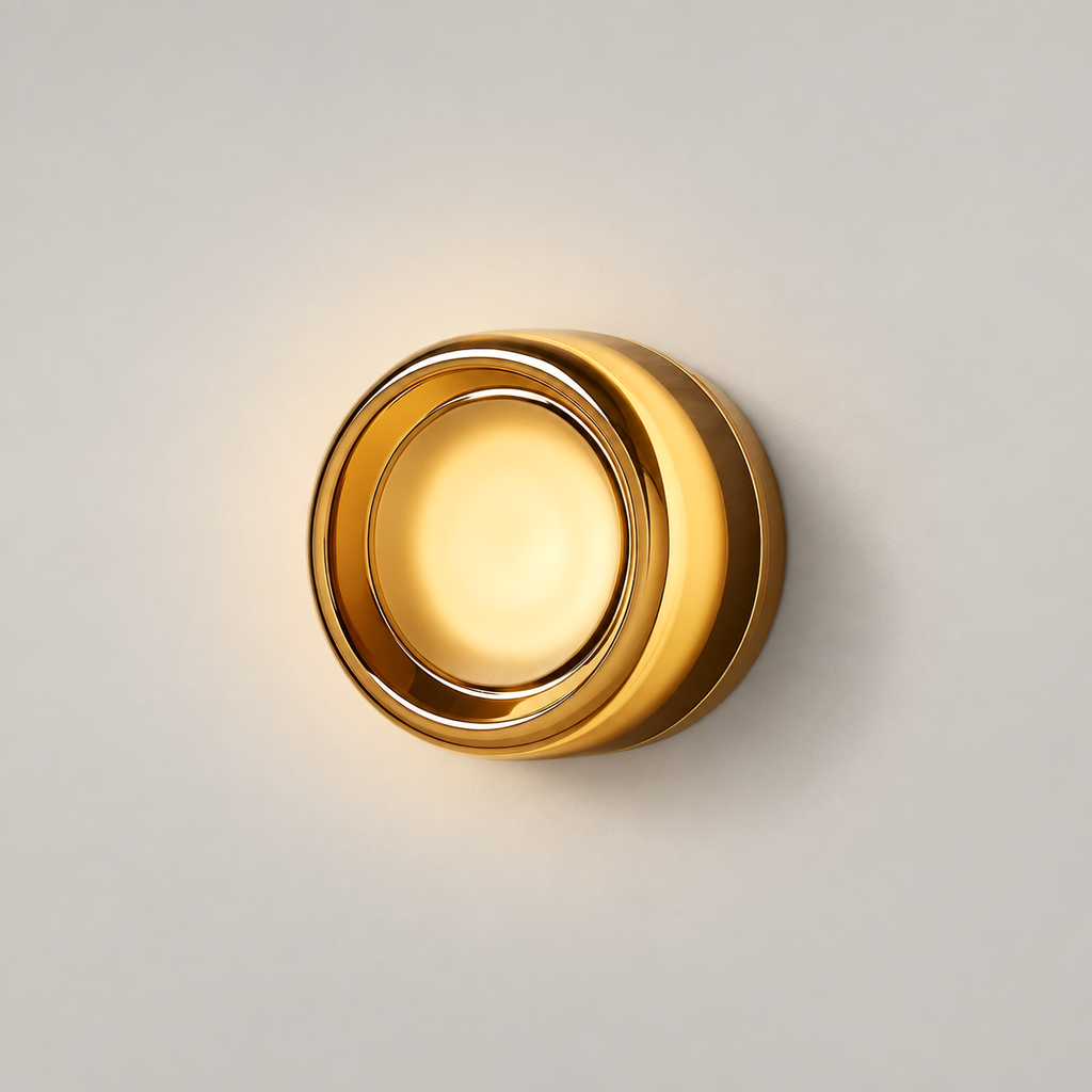 Ribbed Round Flush Wall Sconce