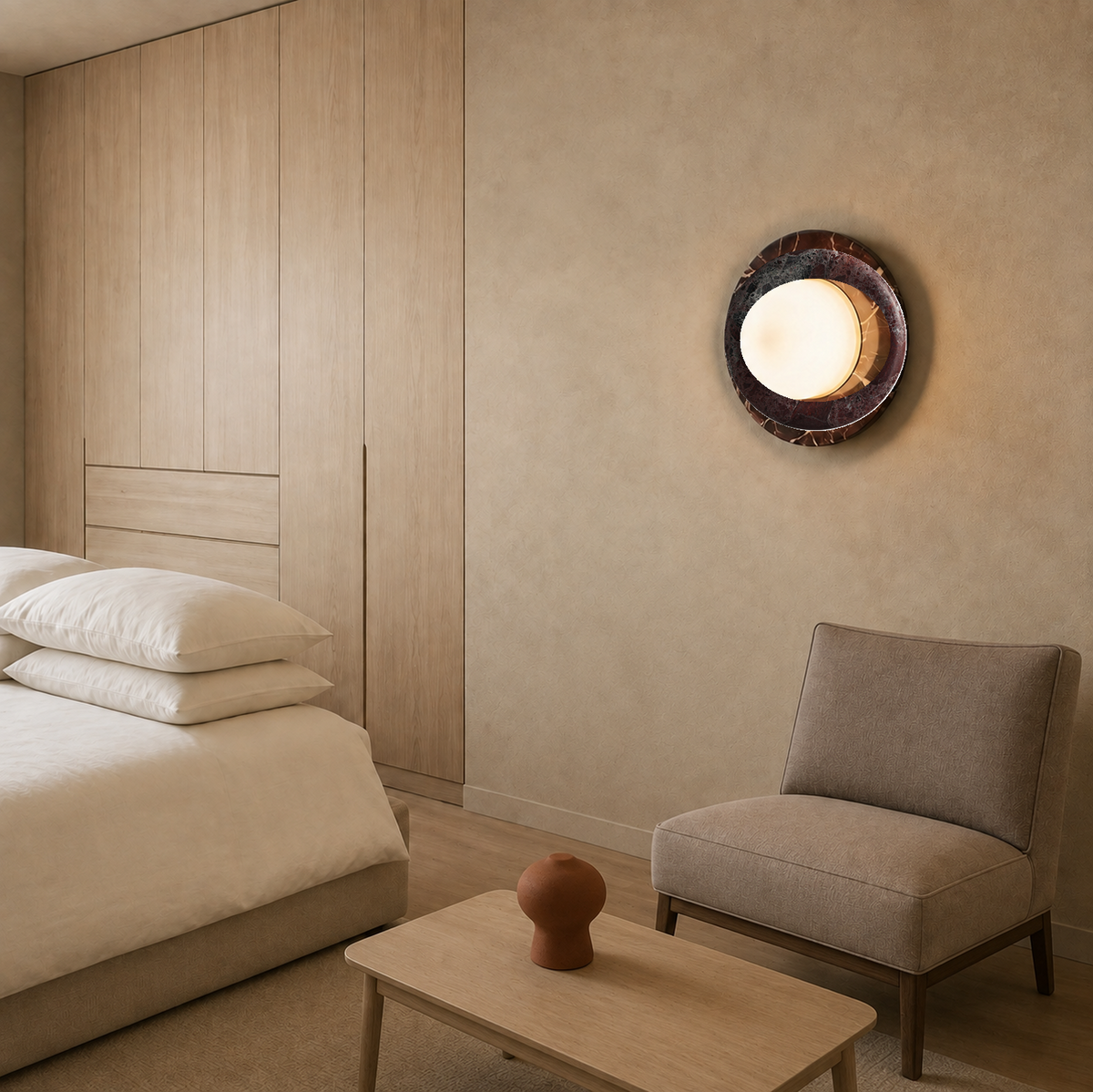 Marble and Glass Wall Sconce