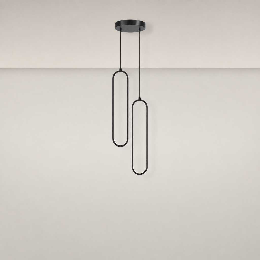 Slim Oval Halo Pendant Light