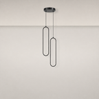 Slim Oval Halo Pendant Light