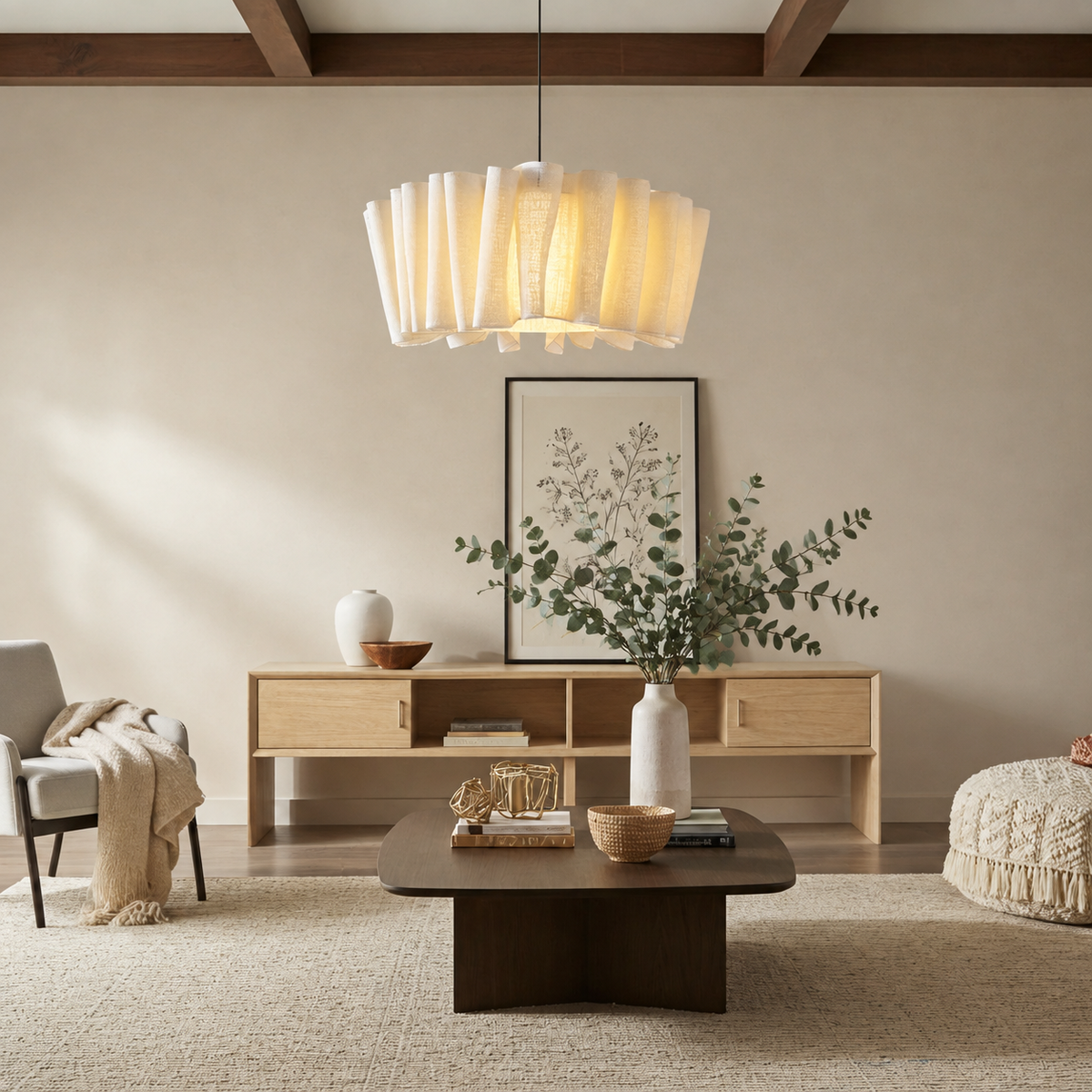 Handmade Fabric Pendant Light