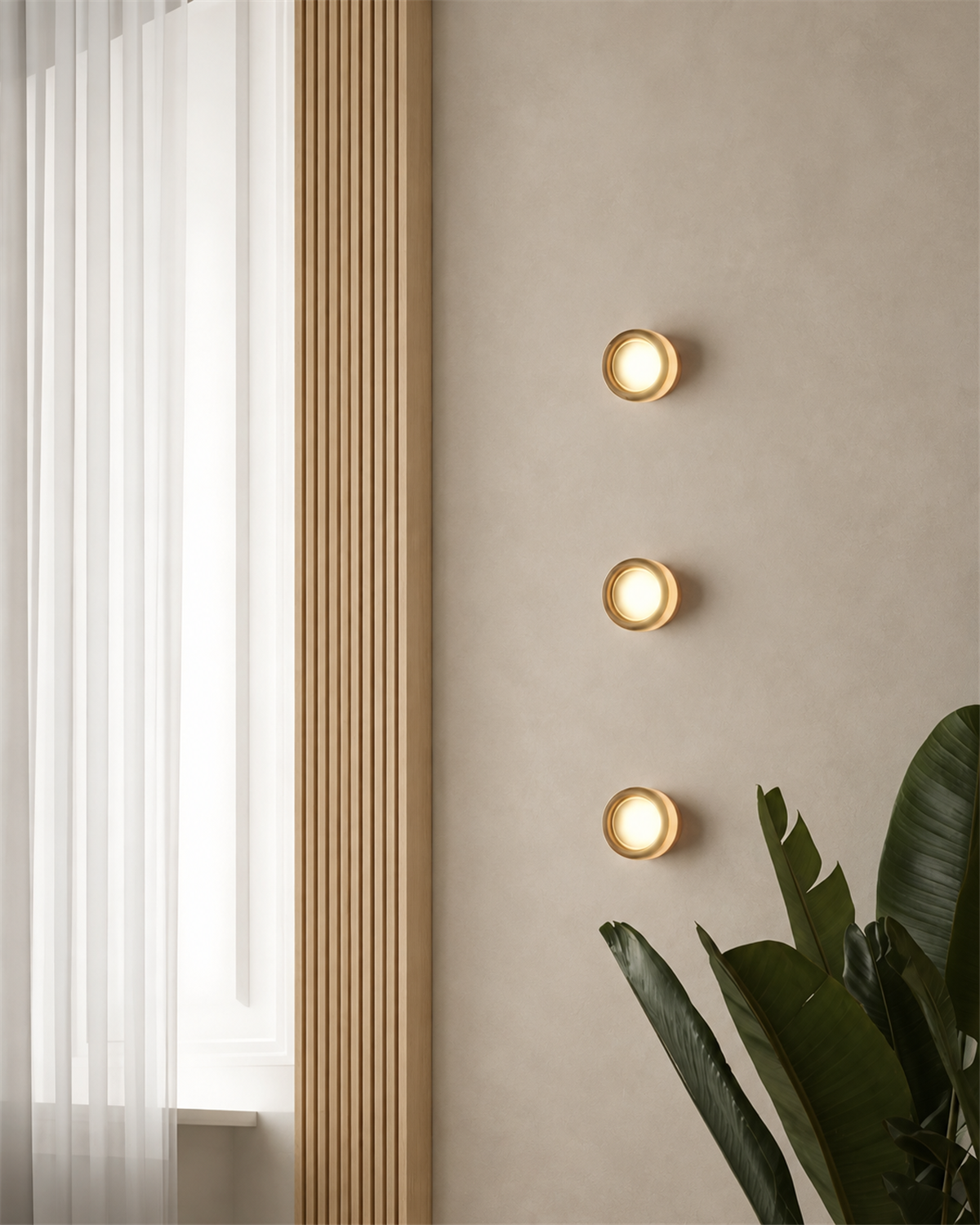 Ribbed Round Flush Wall Sconce
