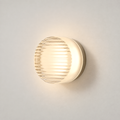 Ribbed Round Flush Wall Sconce