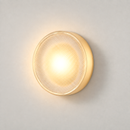 Ribbed Round Flush Wall Sconce
