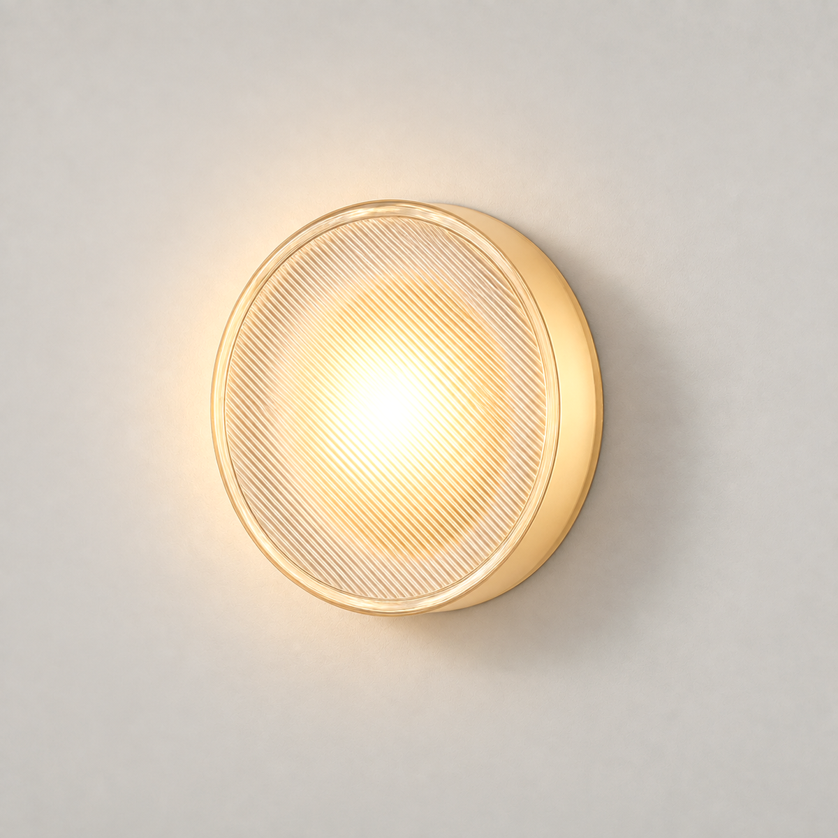 Ribbed Round Flush Wall Sconce