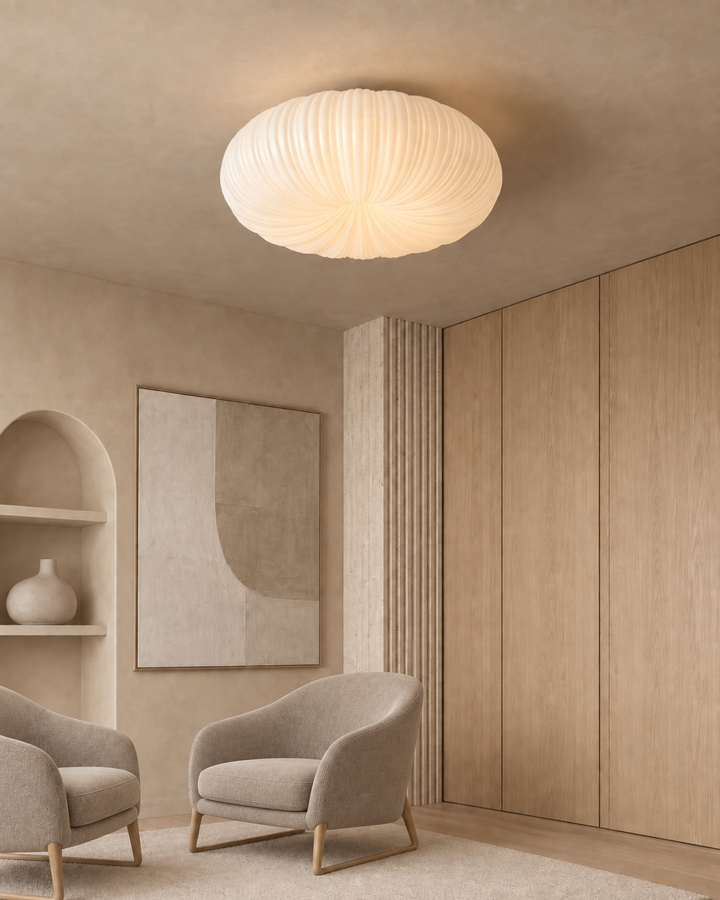 Pleated Pumpkin Ceiling Light