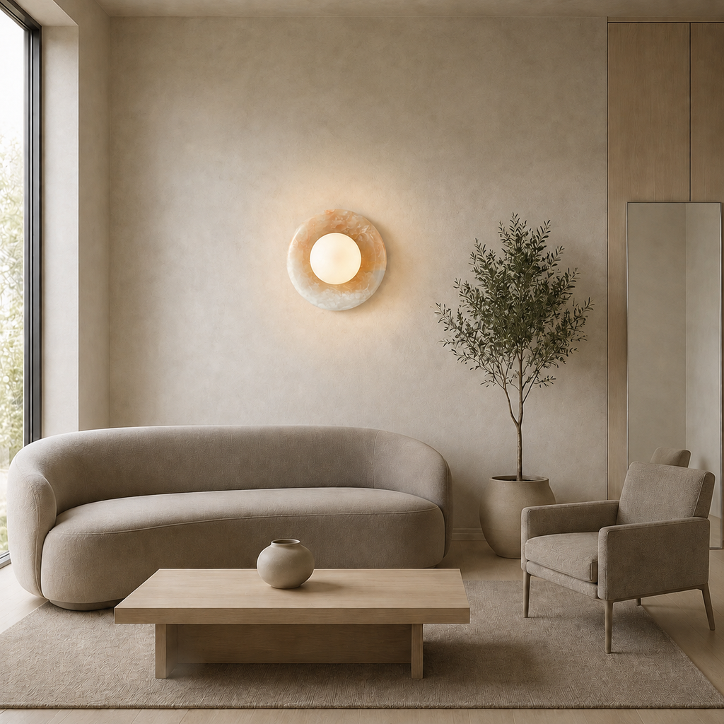 Marble and Glass Wall Sconce