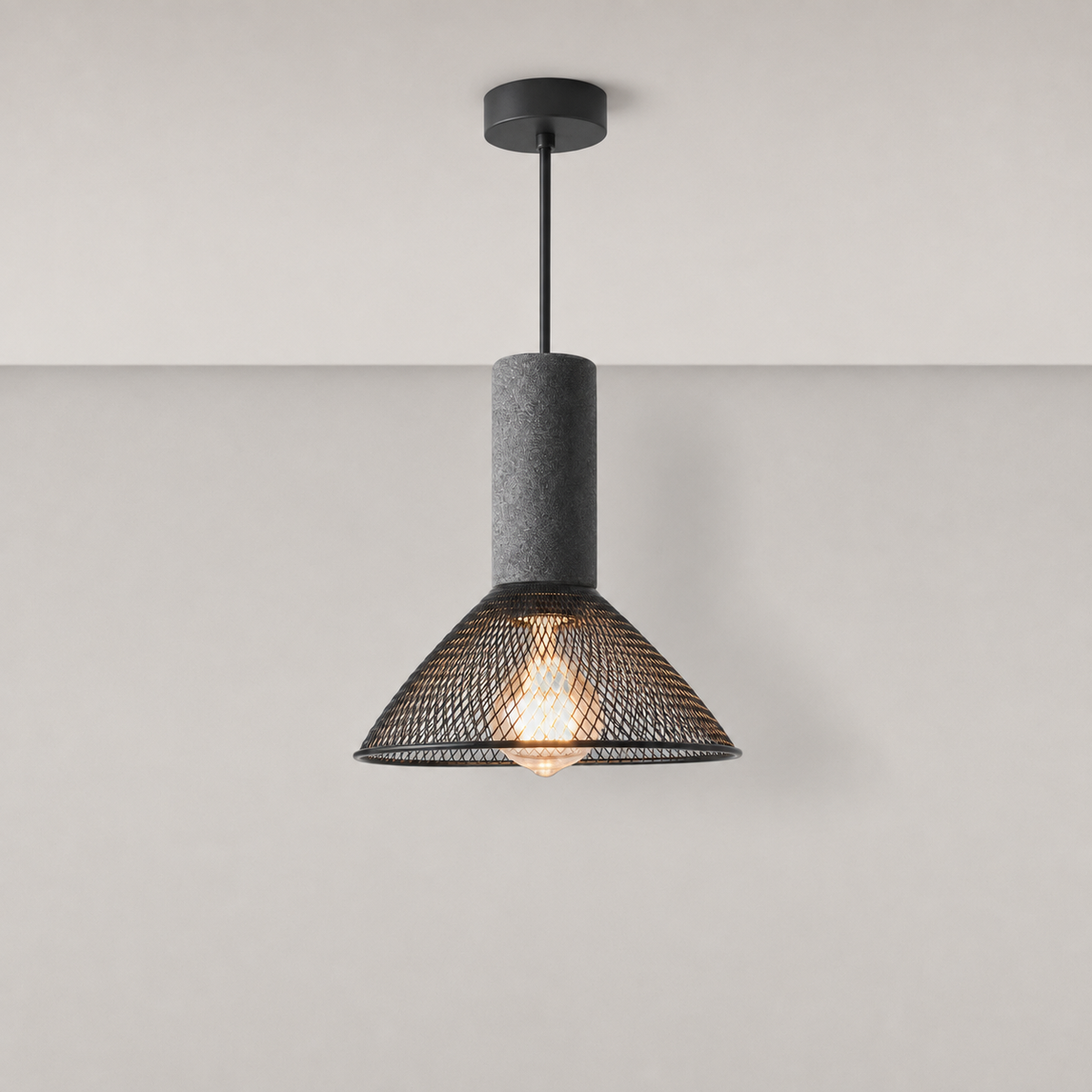 Concrete Mesh Pendant Light