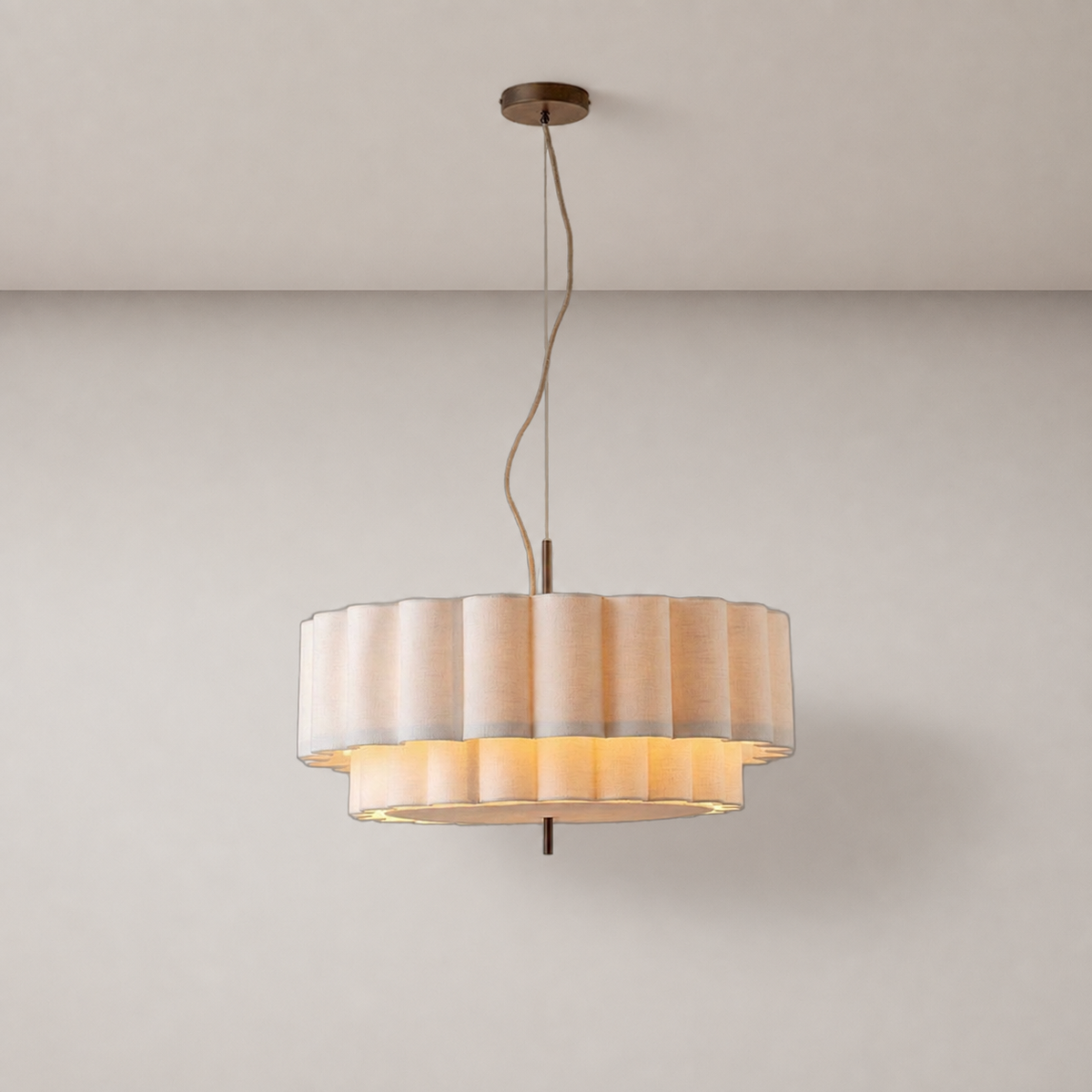 Tiered Fabric Pendant Light