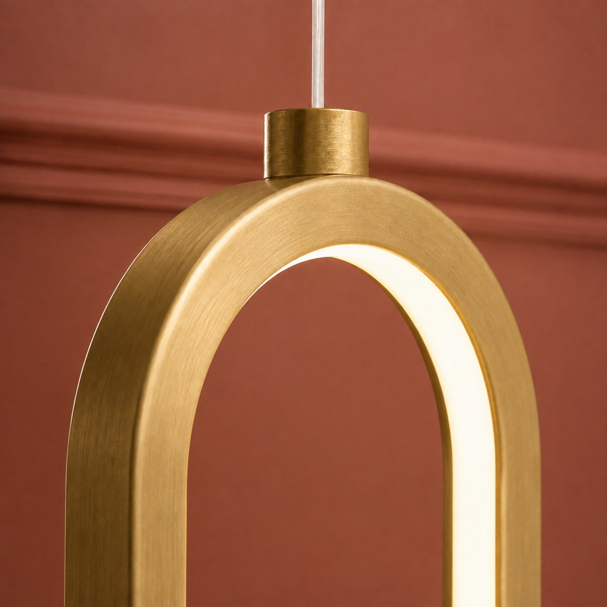 Slim Oval Halo Pendant Light