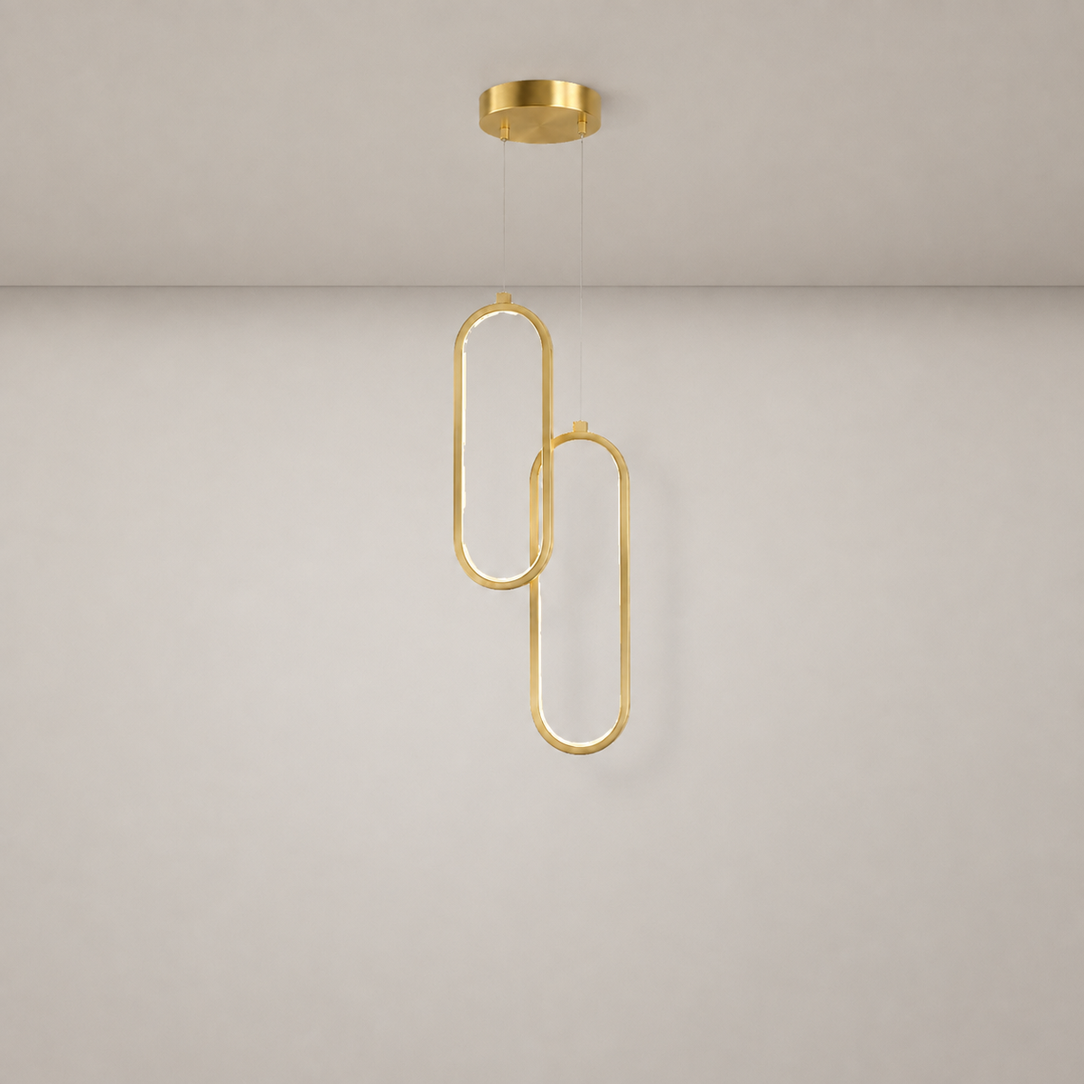 Slim Oval Halo Pendant Light