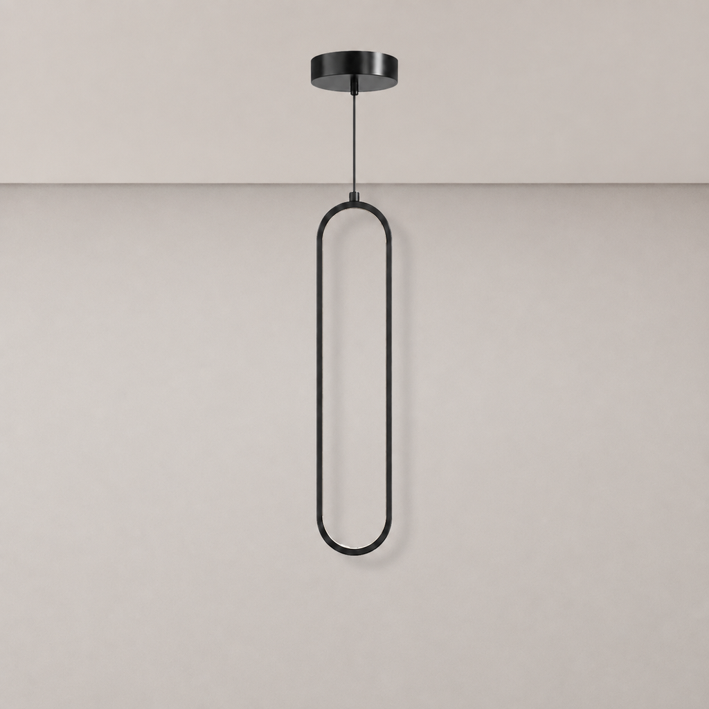 Slim Oval Halo Pendant Light