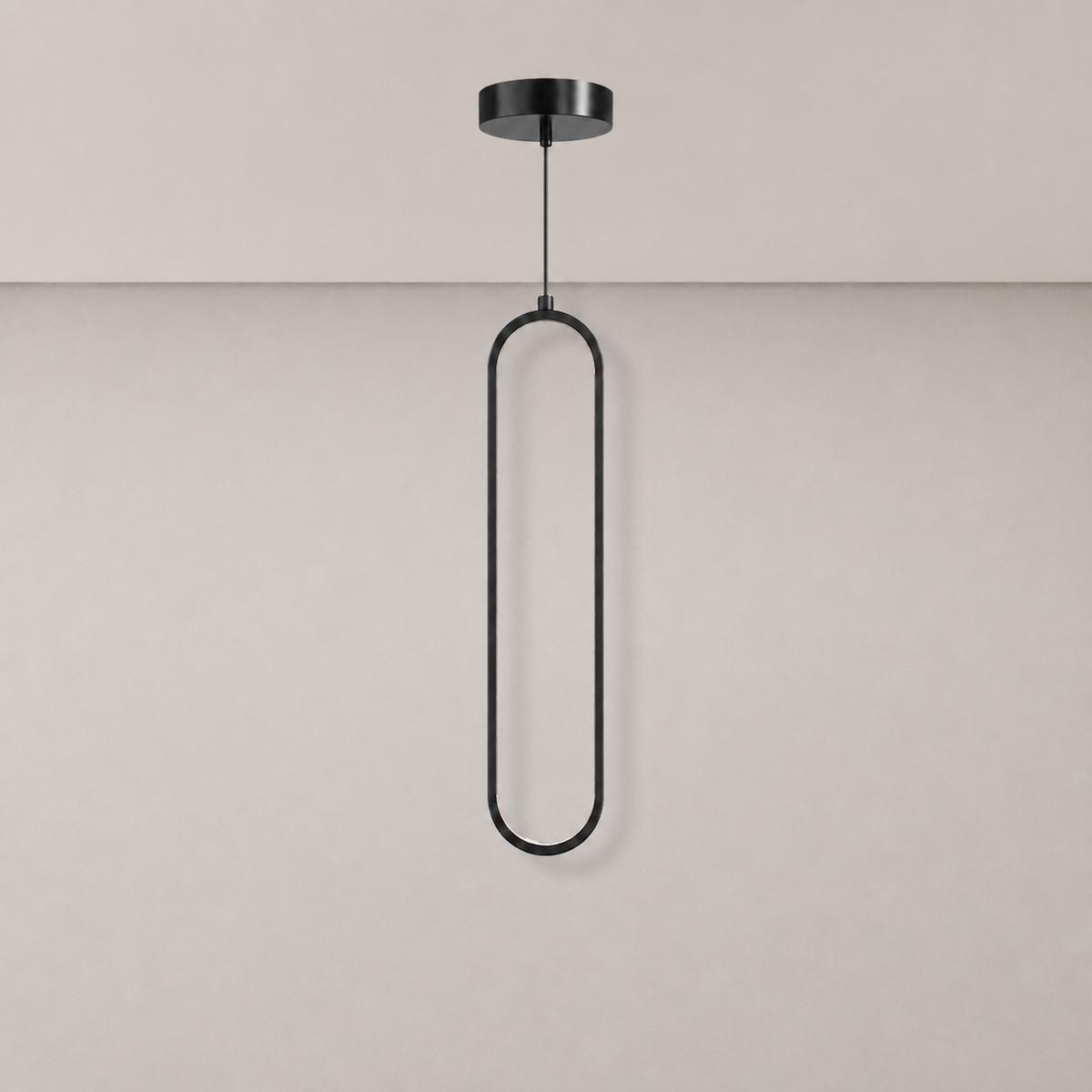Slim Oval Halo Pendant Light