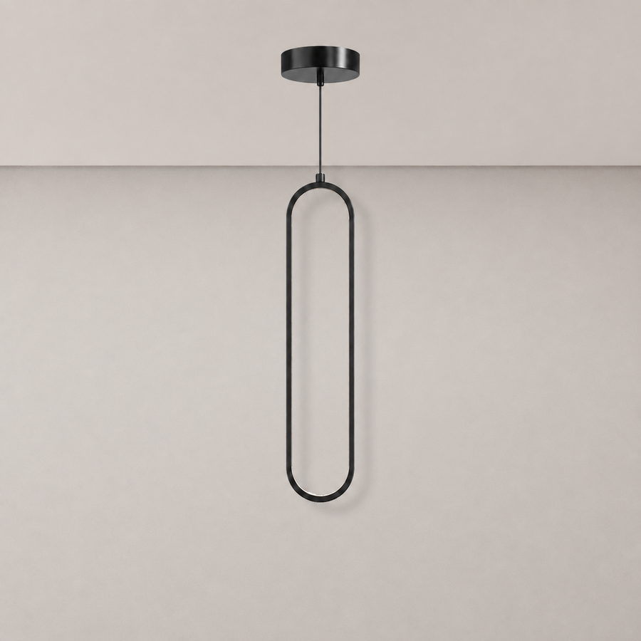 Slim Oval Halo Pendant Light