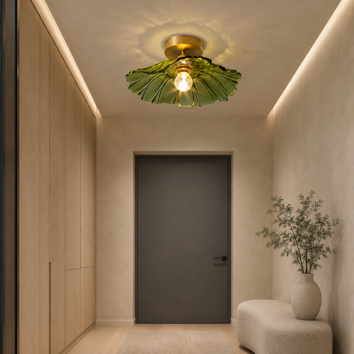 Tinted Glass Petals Close to the Ceiling