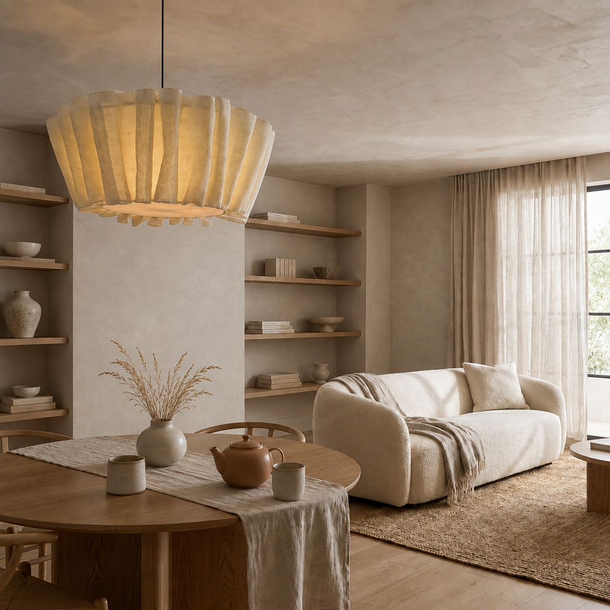 Handmade Fabric Pendant Light