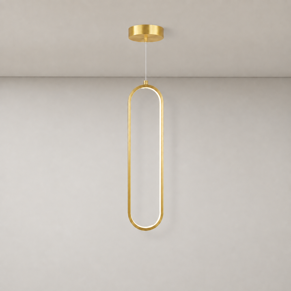 Slim Oval Halo Pendant Light