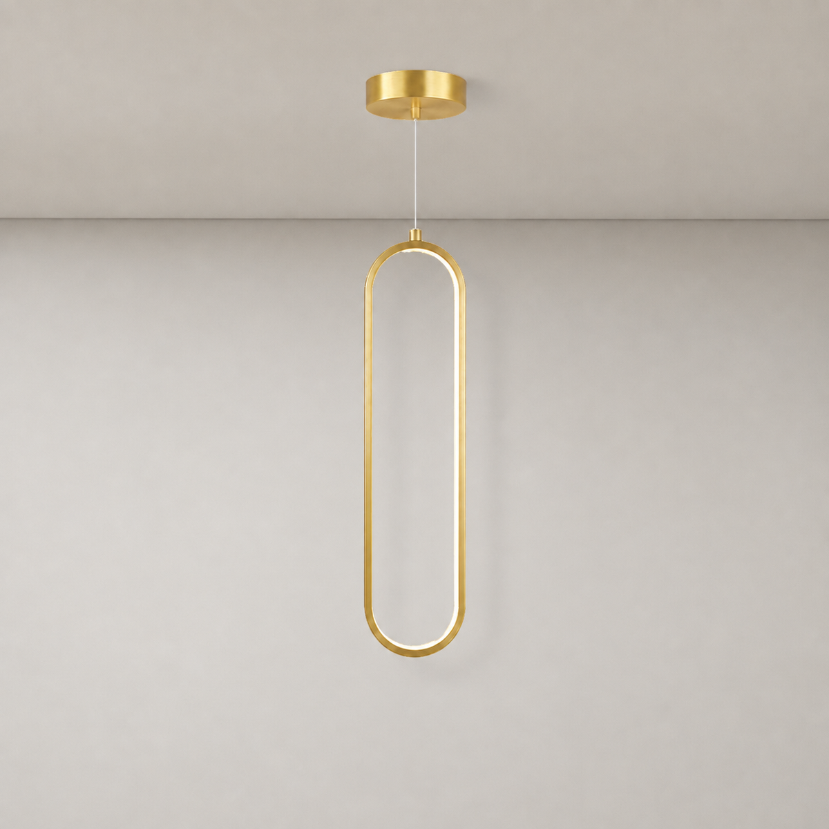 Slim Oval Halo Pendant Light