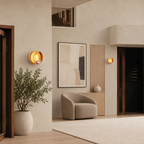 Ribbed Round Flush Wall Sconce